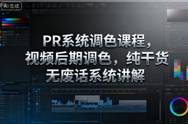 PR系统调色课程，视频后期调色，纯干货无废话系统讲解-低成本创业项目大全｜短视频带货+AI副业变现｜知行创业网