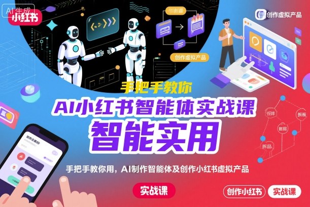 AI小红书智能体实战课,手把手教你用AI制作智能体及创作小红书虚拟产品,提效+内容商业化-低成本创业项目大全|短视频带货+AI副业变现|知行创业网