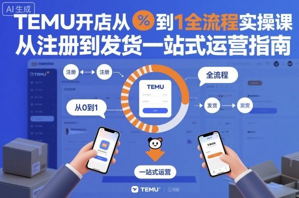 TEMU开店从0到1全流程实操课,从注册到发货一站式运营指南-低成本创业项目大全|短视频带货+AI副业变现|知行创业网