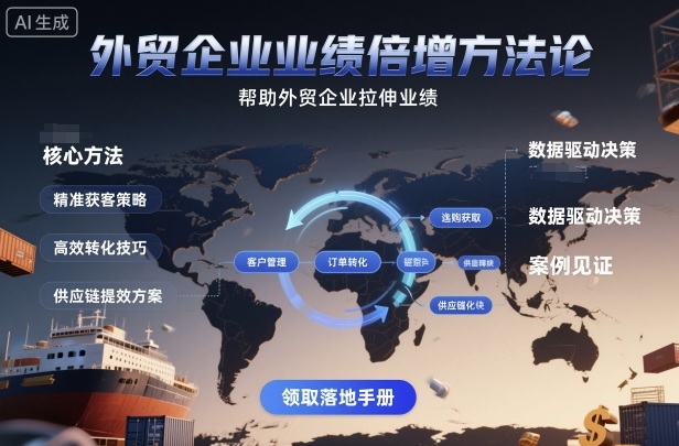 外贸企业业绩倍增方法论，帮助外贸企业拉伸业绩-低成本创业项目大全｜短视频带货+AI副业变现｜知行创业网