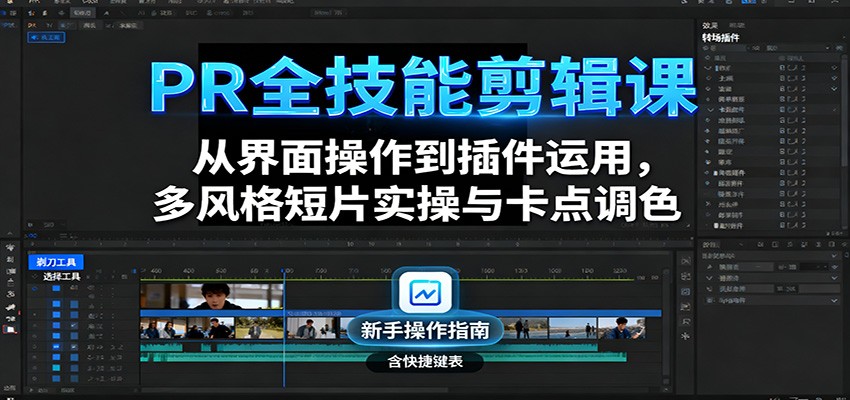 PR全技能剪辑课：从界面操作到插件运用，多风格短片实操与卡点调色-低成本创业项目大全｜短视频带货+AI副业变现｜知行创业网