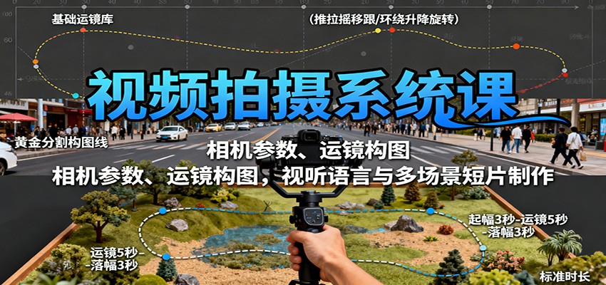 视频拍摄系统课：相机参数、运镜构图，视听语言与多场景短片制作-低成本创业项目大全｜短视频带货+AI副业变现｜知行创业网