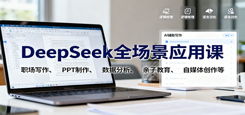 DeepSeek全场景应用课：职场写作、 PPT制作、数据分析、亲子教育、自媒体创作等-低成本创业项目大全｜短视频带货+AI副业变现｜知行创业网