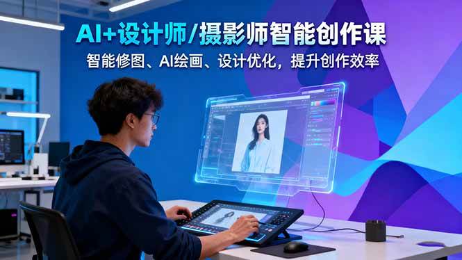 AI+设计师/摄影师智能创作课：智能修图、AI绘画、设计优化，提升创作效率-低成本创业项目大全｜短视频带货+AI副业变现｜知行创业网
