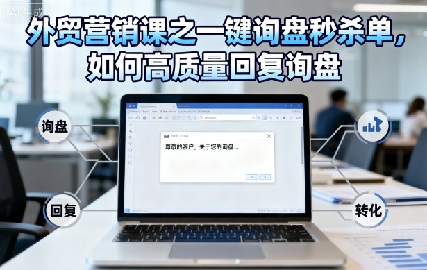 外贸营销课之一键询盘秒杀单，如何高质量回复询盘-低成本创业项目大全｜短视频带货+AI副业变现｜知行创业网