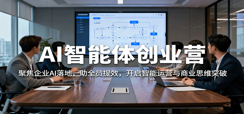 AI智能体创业营：聚焦企业AI落地，助全员提效，开启智能运营与商业思维突破-低成本创业项目大全｜短视频带货+AI副业变现｜知行创业网