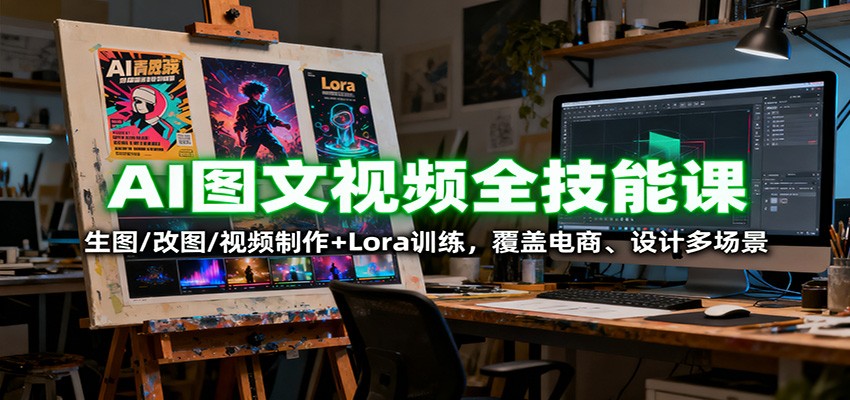 AI图文视频全技能课：生图/改图/视频制作+Lora训练，覆盖电商 、设计多场景-低成本创业项目大全｜短视频带货+AI副业变现｜知行创业网