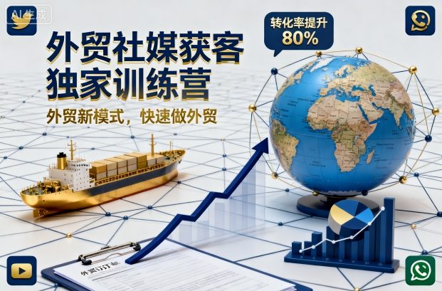 外贸社媒获客独家训练营，外贸新模式，快速做外贸-低成本创业项目大全｜短视频带货+AI副业变现｜知行创业网