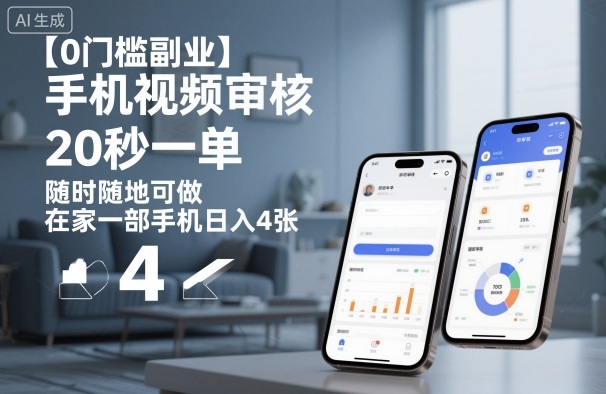【0门槛副业】手机视频审核，20秒一单，随时随地可做，在家一部手机日入4张【揭秘】-低成本创业项目大全｜短视频带货+AI副业变现｜知行创业网