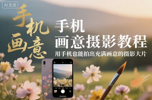 手机画意摄影教程,用手机也能拍出充满画意的摄影大片-低成本创业项目大全|短视频带货+AI副业变现|知行创业网