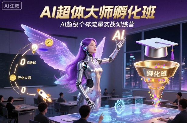 AI超体大师孵化班,AI超级个体流量实战训练营-低成本创业项目大全|短视频带货+AI副业变现|知行创业网