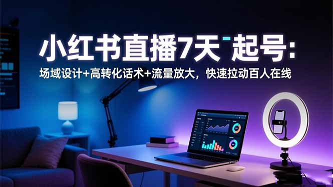 （16537期）小红书直播7天起号：场域设计+高转化话术+流量放大，快速拉动百人在线-低成本创业项目大全｜短视频带货+AI副业变现｜知行创业网