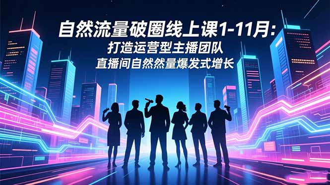 （16582期）自然流量破圈线上课1-11月：打造运营型主播团队 直播间自然流量爆发式增长-低成本创业项目大全｜短视频带货+AI副业变现｜知行创业网