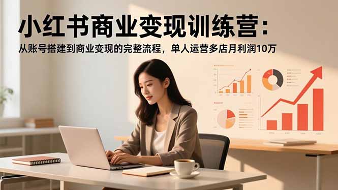 （16698期）小红书商业变现训练营：从账号搭建到商业变现的完整流程，单人运营多店月利润10万-低成本创业项目大全｜短视频带货+AI副业变现｜知行创业网