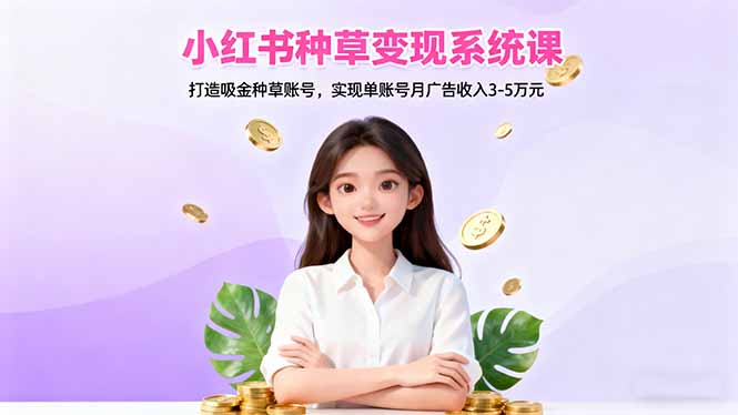 （16468期）小红书种草变现系统课：打造吸金种草账号，实现单账号月广告收入3-5万元-低成本创业项目大全｜短视频带货+AI副业变现｜知行创业网