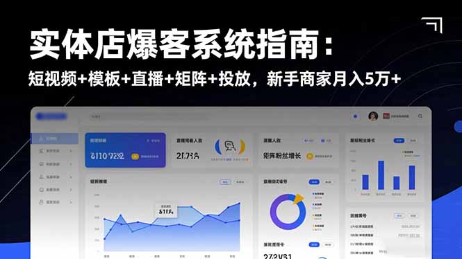 （16541期）实体店爆客系统指南：短视频+模板+直播+矩阵+投放，新手商家月入5万+-低成本创业项目大全｜短视频带货+AI副业变现｜知行创业网