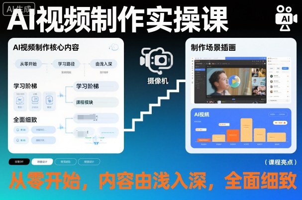 AI视频制作实操课,从零开始,内容由浅入深,全面细致-低成本创业项目大全|短视频带货+AI副业变现|知行创业网