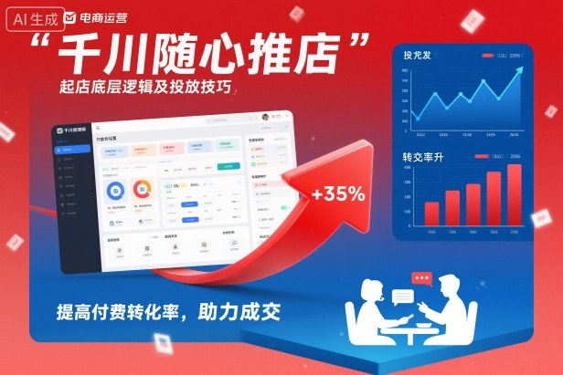 千川随心推起店底层逻辑及投放技巧，提高付费转化率，助力成交-低成本创业项目大全｜短视频带货+AI副业变现｜知行创业网