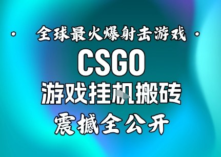 【年底大揭秘】基于全球最火爆的射击CSGO游戏挂G搬砖，日入5张+，震撼公开-低成本创业项目大全｜短视频带货+AI副业变现｜知行创业网