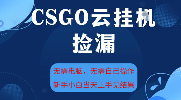 CSGO云挂G全自动捡漏,最新独家玩法,无需电脑操作,新手小白日入5张+【揭秘】-低成本创业项目大全|短视频带货+AI副业变现|知行创业网