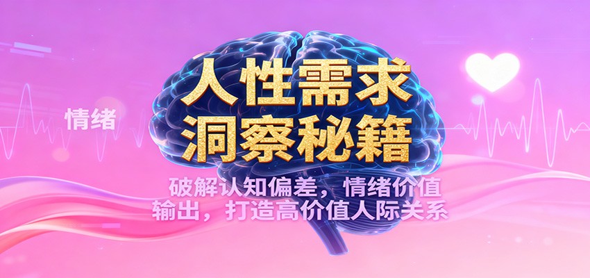 人性需求洞察秘籍，破解认知偏差，情绪价值输出，打造高价值人际关系-低成本创业项目大全｜短视频带货+AI副业变现｜知行创业网