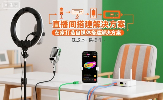 直播间搭建解决方案,在家打造自媒体搭建解决方案-低成本创业项目大全|短视频带货+AI副业变现|知行创业网