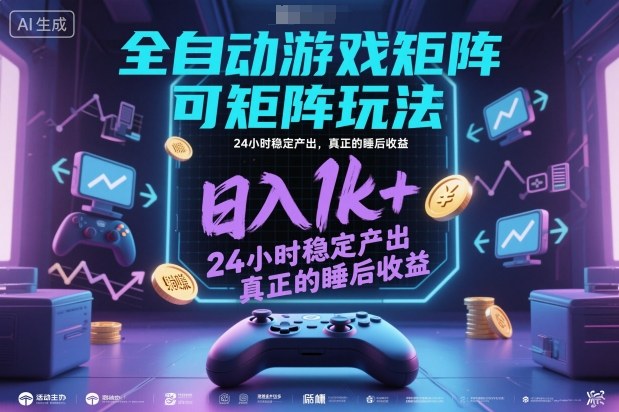 全自动游戏掘金，可矩阵操作，日入1k+，24小时稳定产出，真正的睡后收益【揭秘】-低成本创业项目大全｜短视频带货+AI副业变现｜知行创业网
