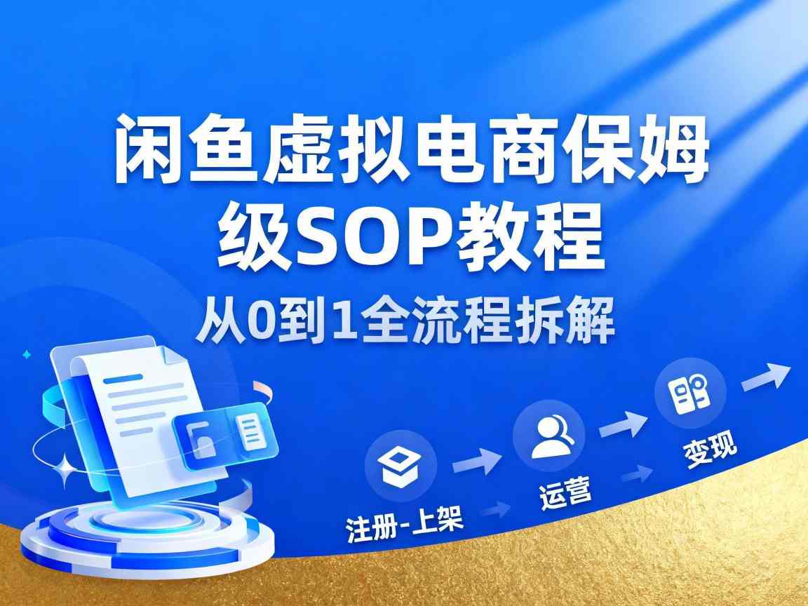 闲鱼虚拟电商,月入轻松过1W,保姆级SOP教程-低成本创业项目大全|短视频带货+AI副业变现|知行创业网