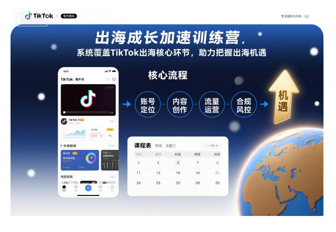 出海成长加速训练营，系统覆盖TikTok出海核心环节，助力把握出海机遇（更新）-低成本创业项目大全｜短视频带货+AI副业变现｜知行创业网
