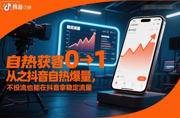 自热获客从0到1之抖音自热爆量，不投流也能在抖音拿稳定流量-低成本创业项目大全｜短视频带货+AI副业变现｜知行创业网