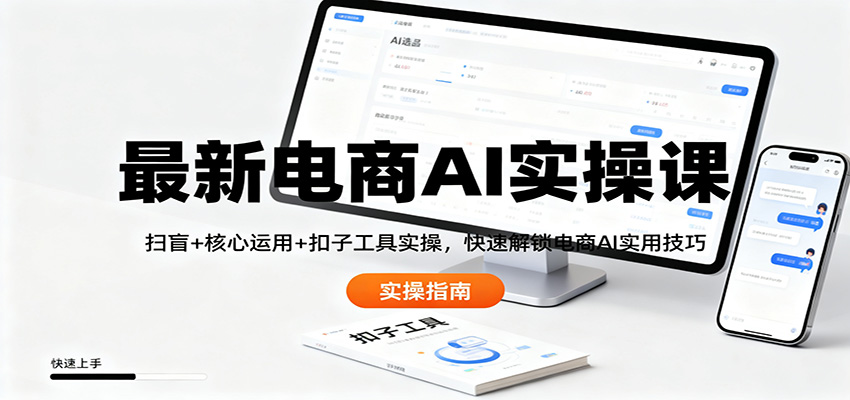 最新电商AI实操课：扫盲+核心运用+扣子工具实操，快速解锁电商AI实用技巧-低成本创业项目大全｜短视频带货+AI副业变现｜知行创业网