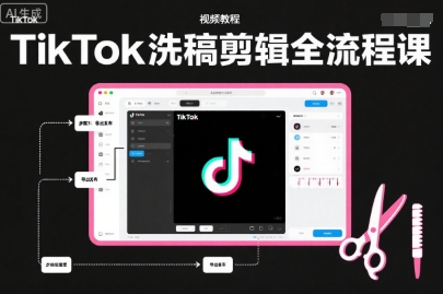 TikTok洗稿剪辑全流程课，PR洗稿剪辑全流程，TK洗稿运营课-低成本创业项目大全｜短视频带货+AI副业变现｜知行创业网