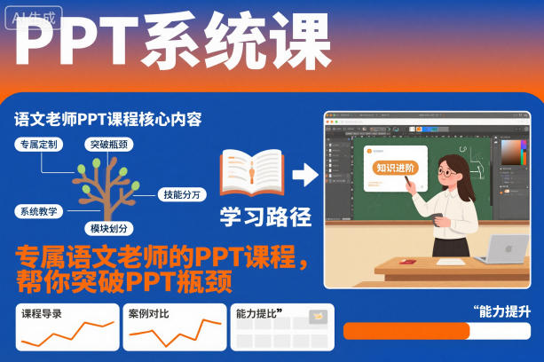 PPT系统课,专属语文老师的PPT课程,帮你突破PPT瓶颈-低成本创业项目大全|短视频带货+AI副业变现|知行创业网