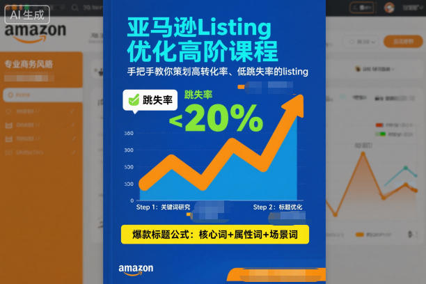 亚马逊Listing优化高阶课程，手把手教你策划高转化率、低跳失率的listing-低成本创业项目大全｜短视频带货+AI副业变现｜知行创业网