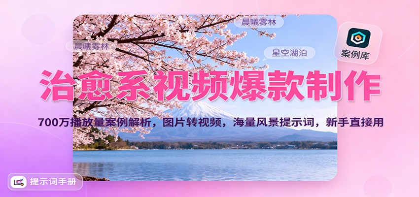 治愈系视频爆款制作，700万播放量案例解析，图片转视频，海量风景提示词，新手直接用-低成本创业项目大全｜短视频带货+AI副业变现｜知行创业网