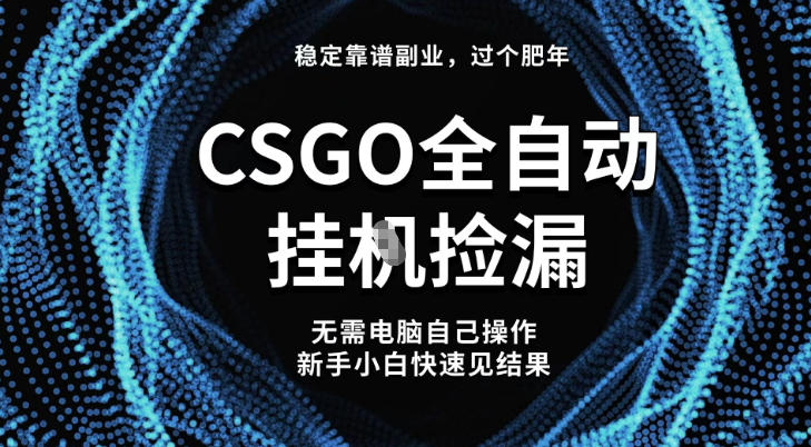【稳定副业】全球最热门游戏CSGO全自动捡漏，最新玩法，新手小白日入5张+【揭秘】-低成本创业项目大全｜短视频带货+AI副业变现｜知行创业网