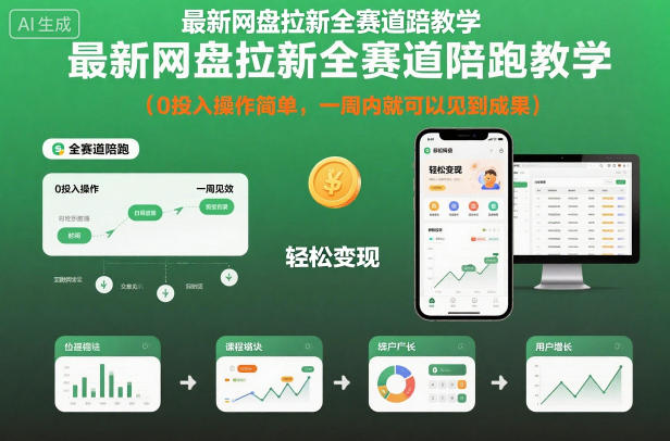 最新网盘拉新全赛道陪跑教学,0投入操作简单,一周内就可以见到成果-低成本创业项目大全|短视频带货+AI副业变现|知行创业网