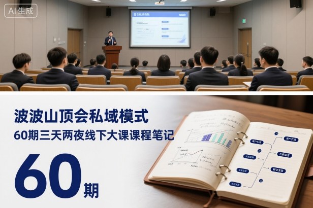波波山顶会私域模式60期三天两夜线下大课课程笔记(文档)-低成本创业项目大全|短视频带货+AI副业变现|知行创业网