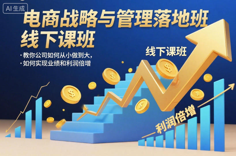 电商战略与管理落地班线下课，教你公司如何从小做到大，如何实现业绩和利润倍增【录音】-低成本创业项目大全｜短视频带货+AI副业变现｜知行创业网