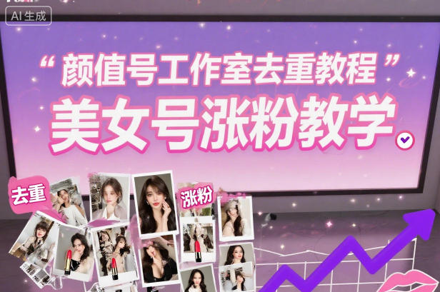 颜值号工作室去重教程，美女号涨粉教学-低成本创业项目大全｜短视频带货+AI副业变现｜知行创业网