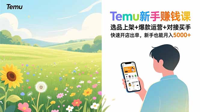 (16985期)Temu新手赚钱课,选品上架+爆款运营+对接买手,快速开店出单,新手也能月入5000+-低成本创业项目大全|短视频带货+AI副业变现|知行创业网