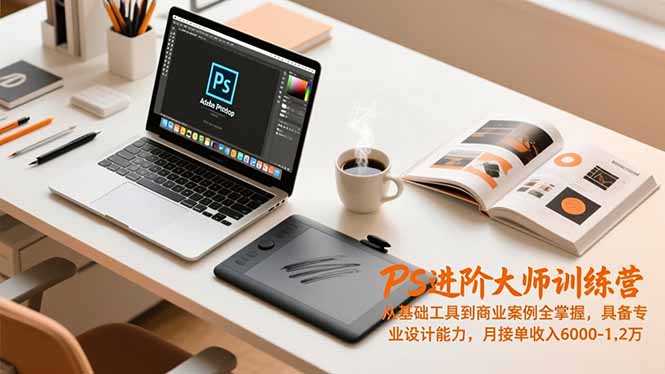 （16868期）PS进阶大师训练营，从基础工具到商业案例全掌握，具备专业设计能力，月接单收入6000-1.2万-低成本创业项目大全｜短视频带货+AI副业变现｜知行创业网