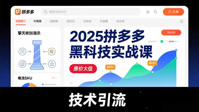 （16977期）2025拼多多黑科技实战课，擎天柱玩法、爆流SKU、原价大促，技术引流，单店日销轻松破千单-低成本创业项目大全｜短视频带货+AI副业变现｜知行创业网