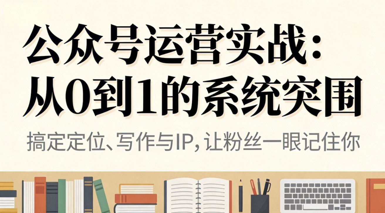(16777期)公众号运营实战:从0到1的系统突围-低成本创业项目大全|短视频带货+AI副业变现|知行创业网