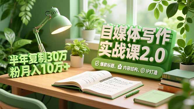 （16734期）自媒体写作实战课2.0，爆款标题、内容结构、IP打造，半年复制30万粉月入10万+-低成本创业项目大全｜短视频带货+AI副业变现｜知行创业网
