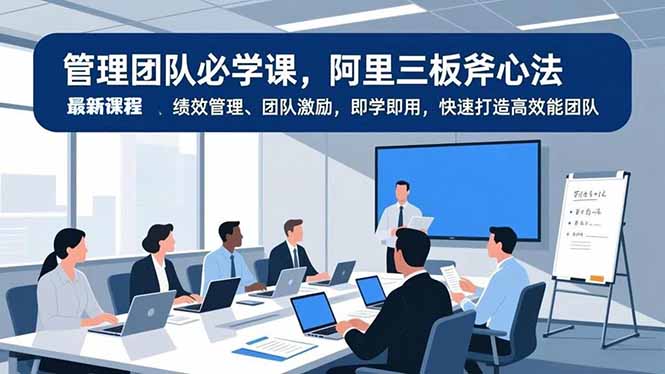 （16929期）管理团队必学课，阿里三板斧心法、绩效管理、团队激励，即学即用，快速打造高效能团队-低成本创业项目大全｜短视频带货+AI副业变现｜知行创业网