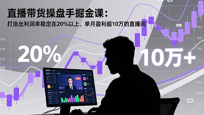 （16727期）直播带货操盘手掘金课：打造出利润率稳定在20%以上、单月盈利超10万的直播间-低成本创业项目大全｜短视频带货+AI副业变现｜知行创业网