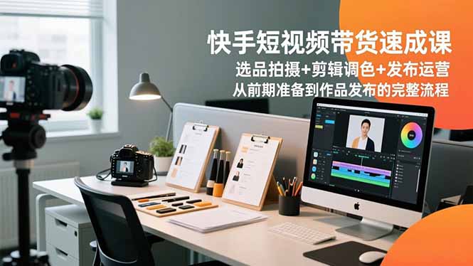 （16752期）快手短视频带货速成课，选品拍摄+剪辑调色+发布运营，从前期准备到作品发布的完整流程-低成本创业项目大全｜短视频带货+AI副业变现｜知行创业网