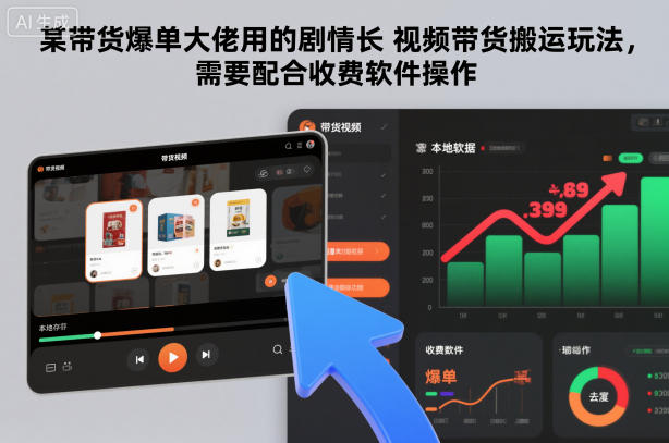 某带货爆单大佬用的剧情长视频带货搬运玩法，需要配合收费软件操作-低成本创业项目大全｜短视频带货+AI副业变现｜知行创业网
