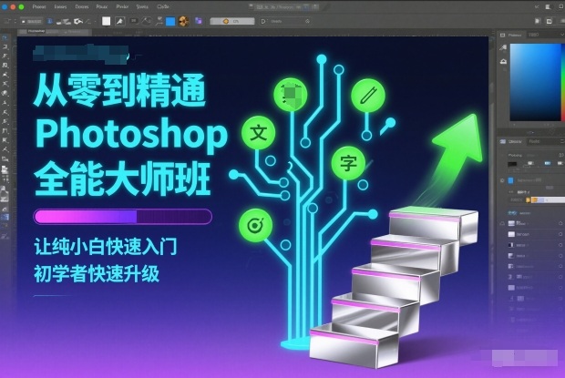 从零到精通Photoshop全能大师班，让纯小白快速入门，初学者快速升级-低成本创业项目大全｜短视频带货+AI副业变现｜知行创业网